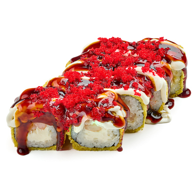 Хамачи с крабом темпура