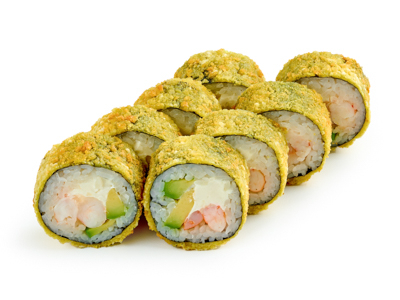 Жареный с креветкой и авокадо