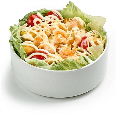 Салат Цезарь с креветками