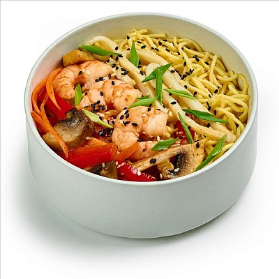 WOK с тигровой креветкой